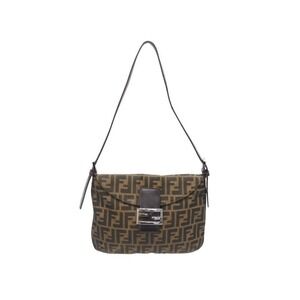 FENDI Mamma Bucket One Shoulder Hobo bag Zucca patterned canvas brown leather